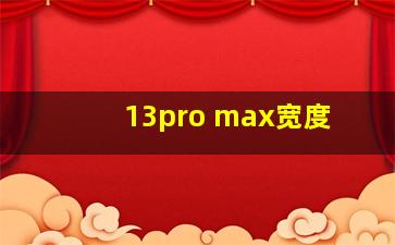 13pro max宽度